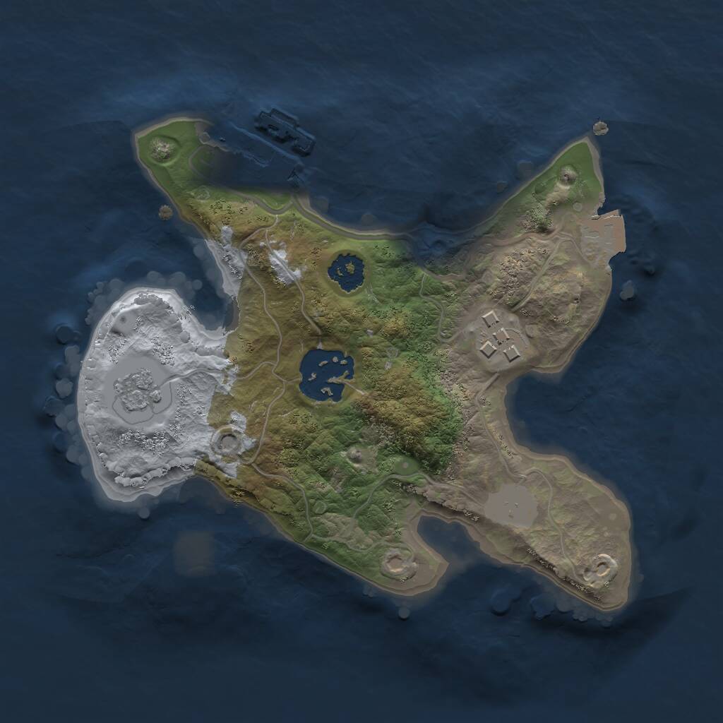Rust Map: Procedural Map, Size: 2000, Seed: 36631, 5 Monuments