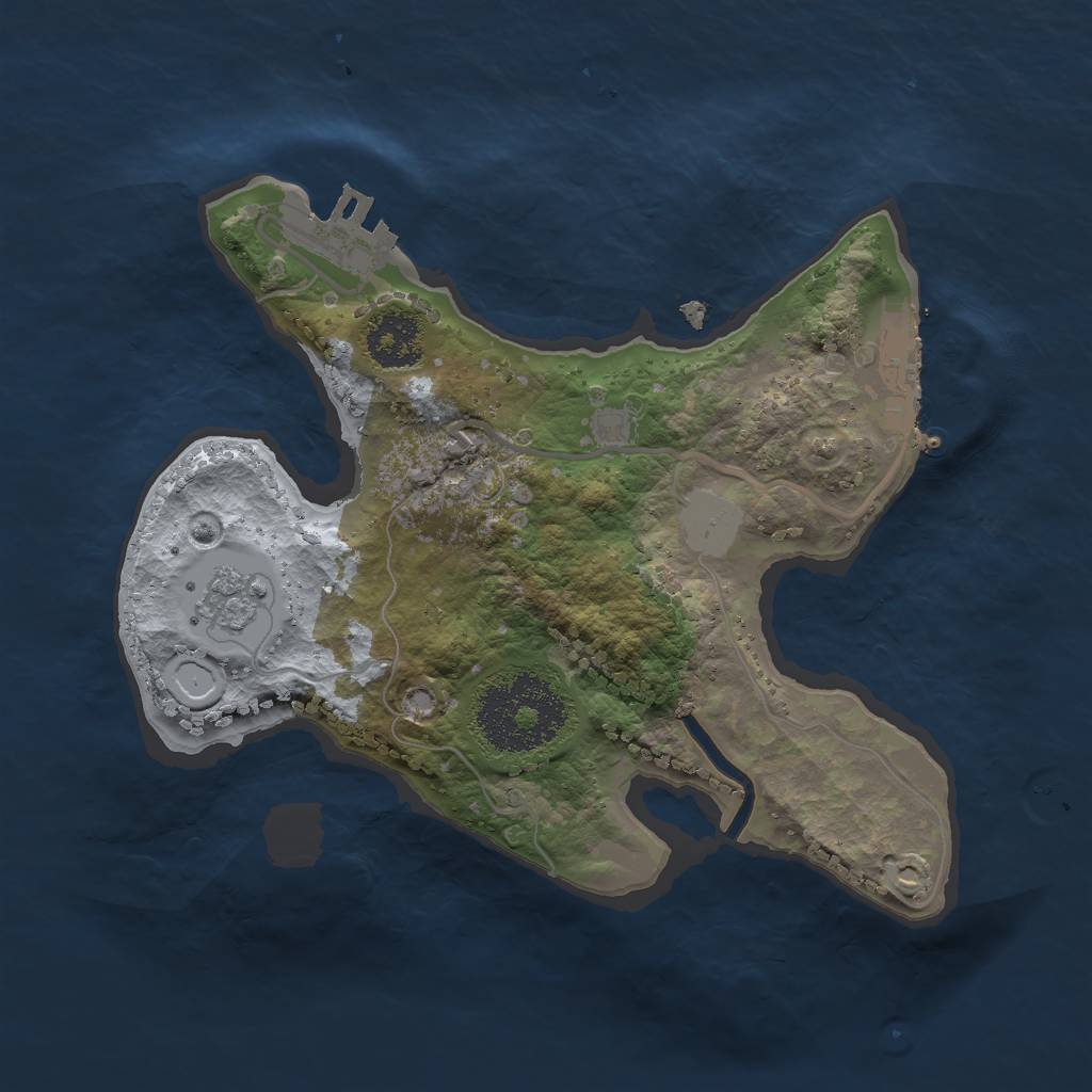 Rust Map: Procedural Map, Size: 2000, Seed: 36631, 8 Monuments