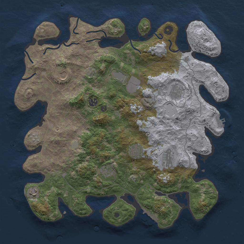 Rust Map: Procedural Map, Size: 4000, Seed: 22173, 18 Monuments