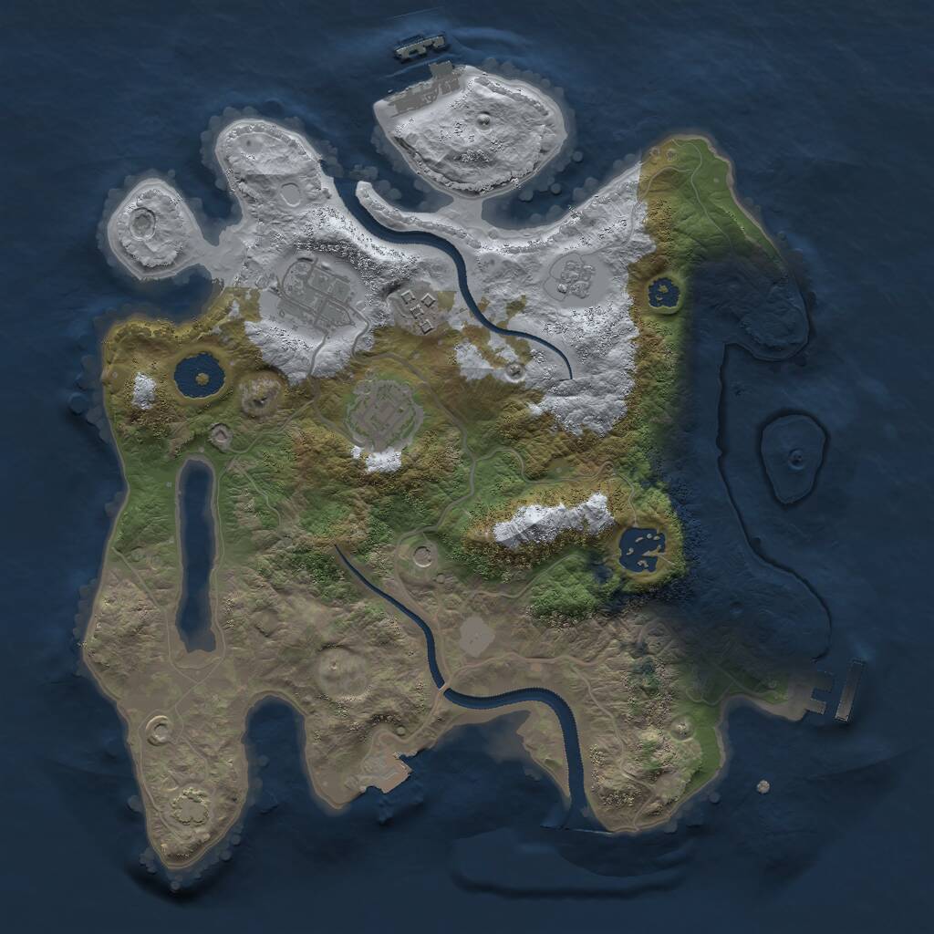 Rust Map: Procedural Map, Size: 3000, Seed: 425881141, 10 Monuments