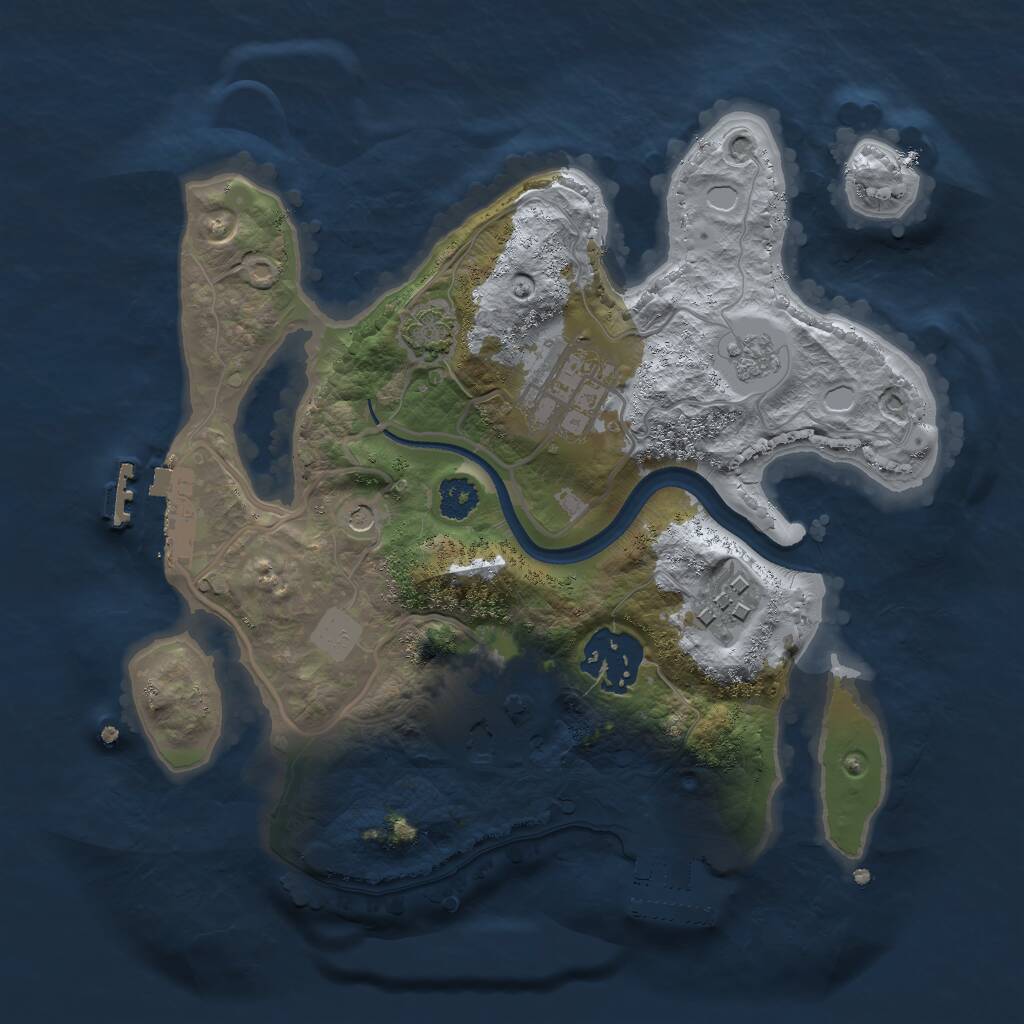 Rust Map: Procedural Map, Size: 2500, Seed: 1462020127, 10 Monuments