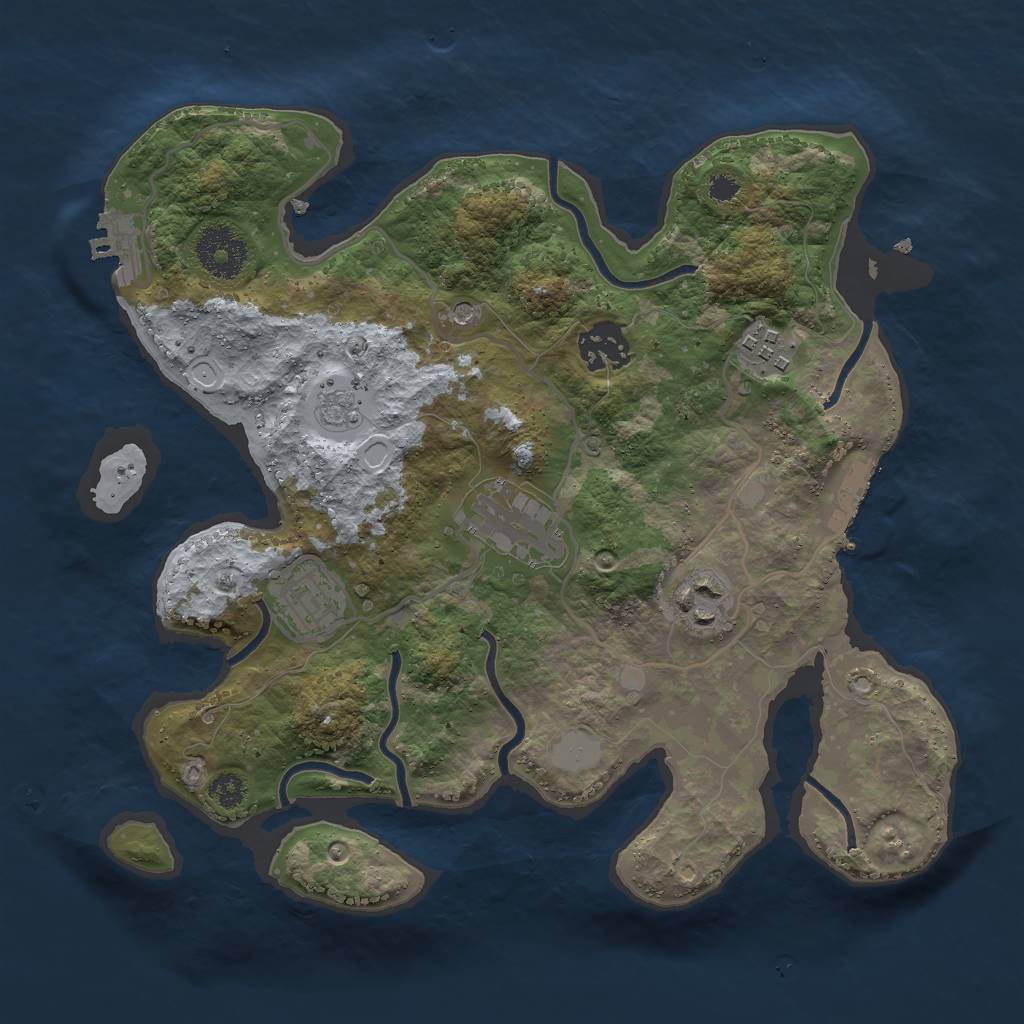 Rust Map: Procedural Map, Size: 3000, Seed: 1775561561, 12 Monuments