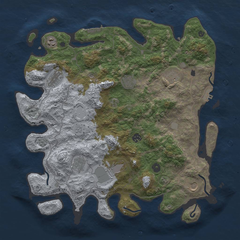 Rust Map: Procedural Map, Size: 4000, Seed: 2244679, 18 Monuments