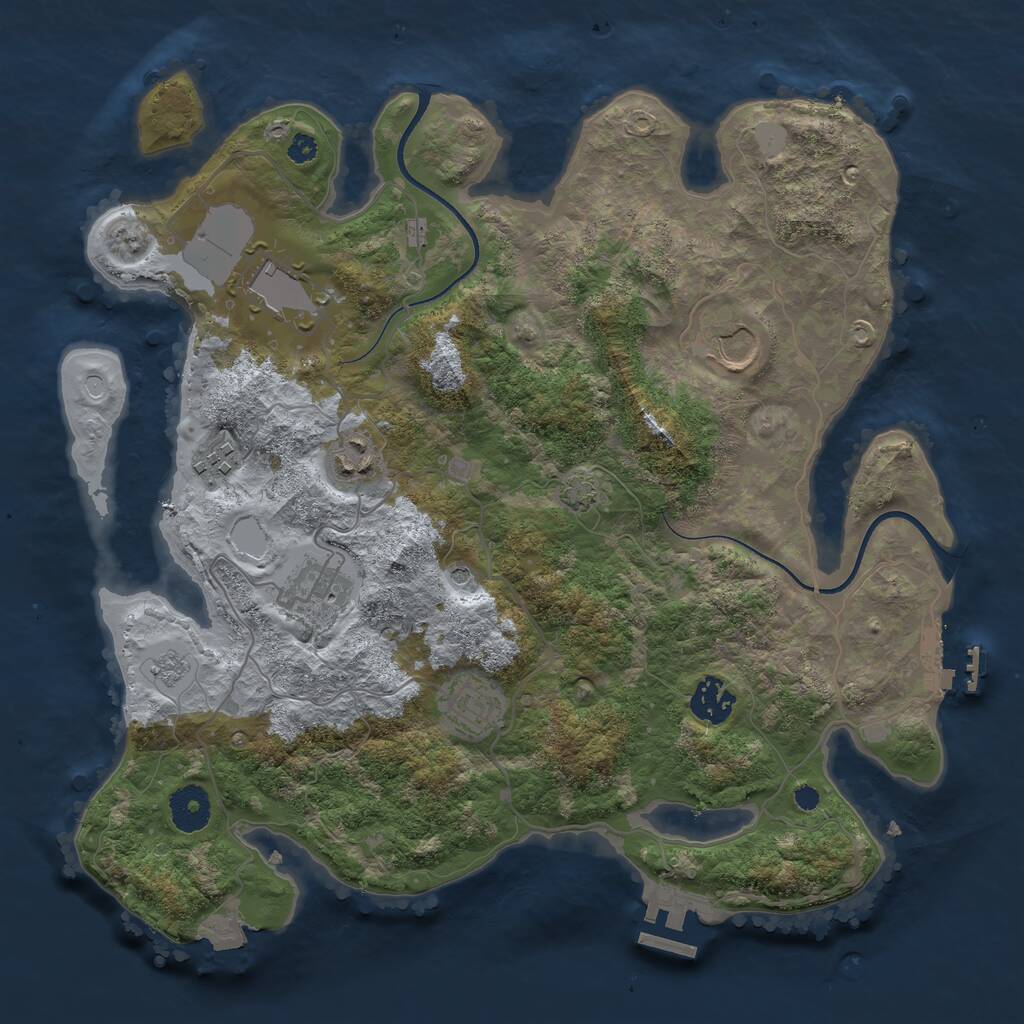 Rust Map: Procedural Map, Size: 3500, Seed: 1271044222, 13 Monuments