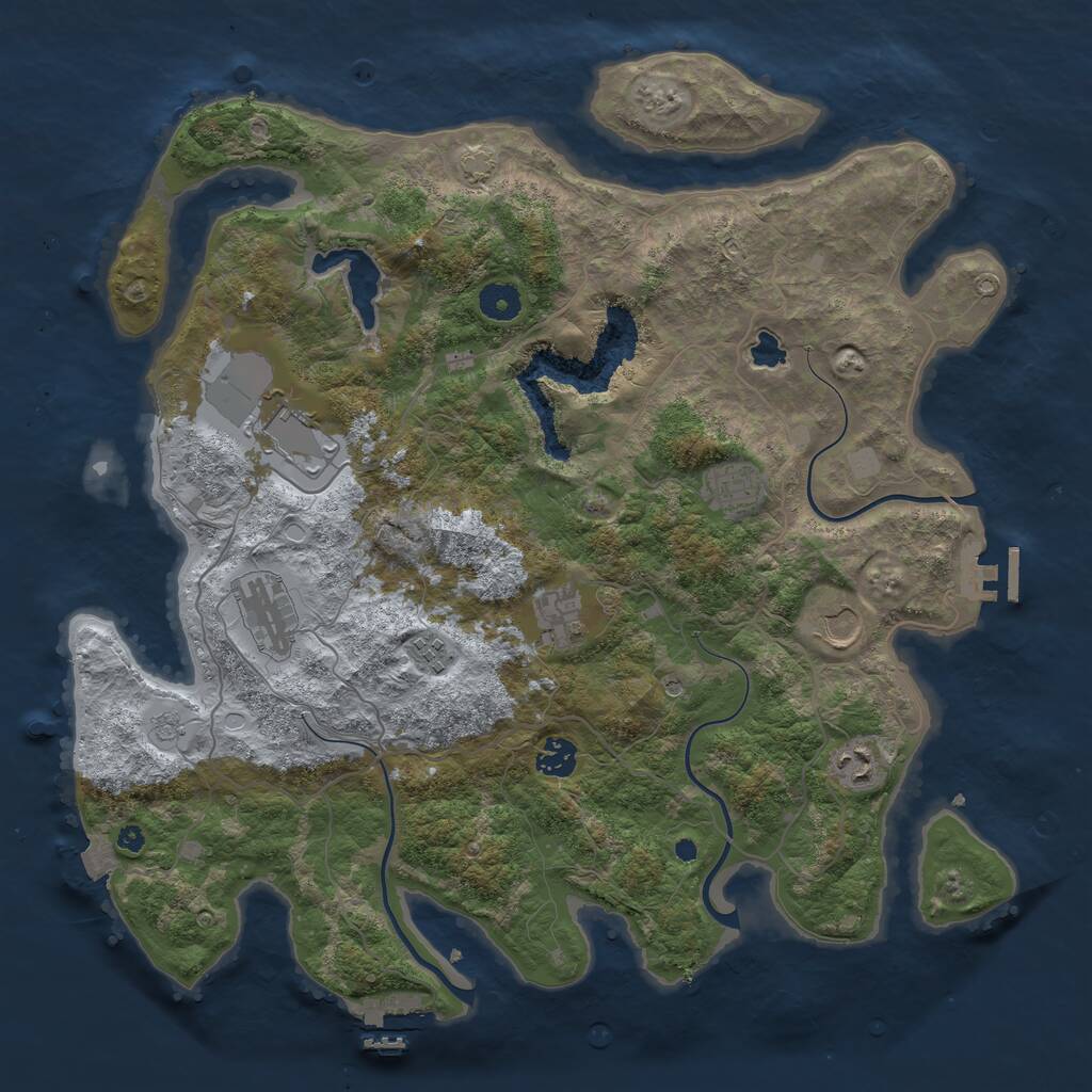 Rust Map: Procedural Map, Size: 4050, Seed: 683634198, 14 Monuments