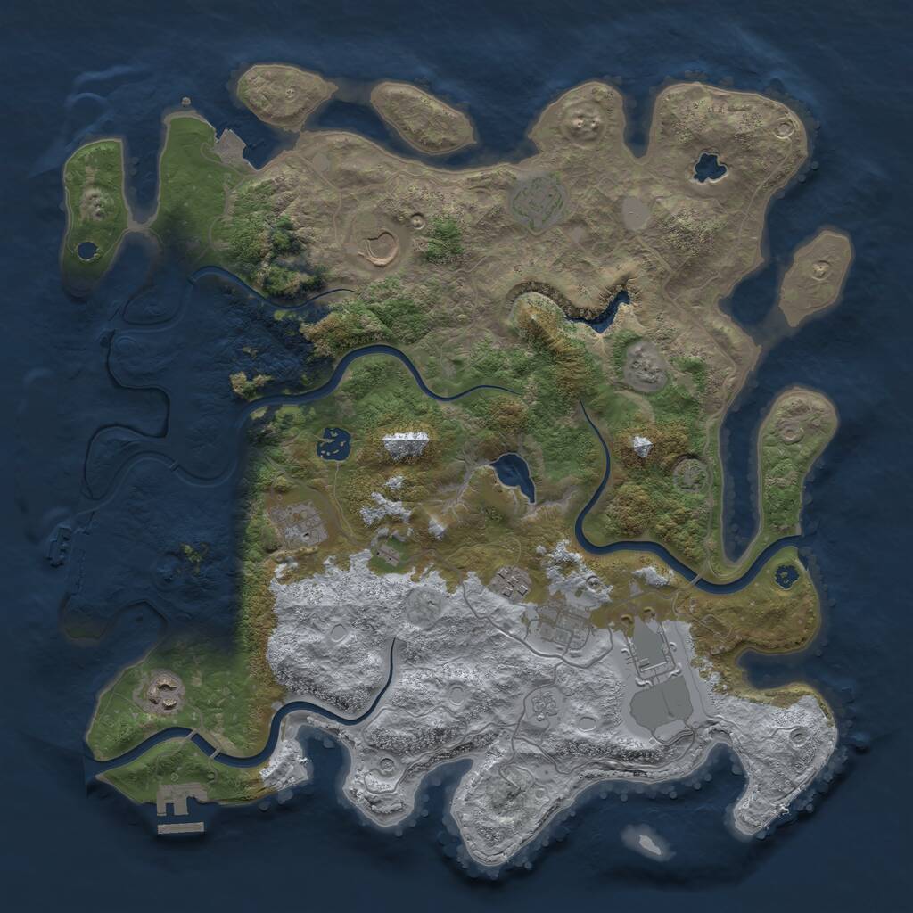 Rust Map: Procedural Map, Size: 4000, Seed: 180685244, 14 Monuments