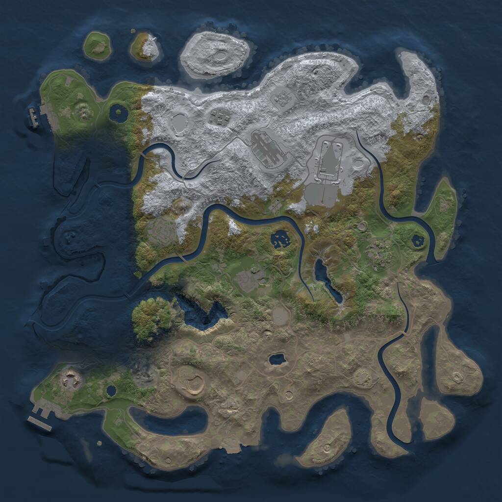 Rust Map: Procedural Map, Size: 4000, Seed: 1007601141, 15 Monuments
