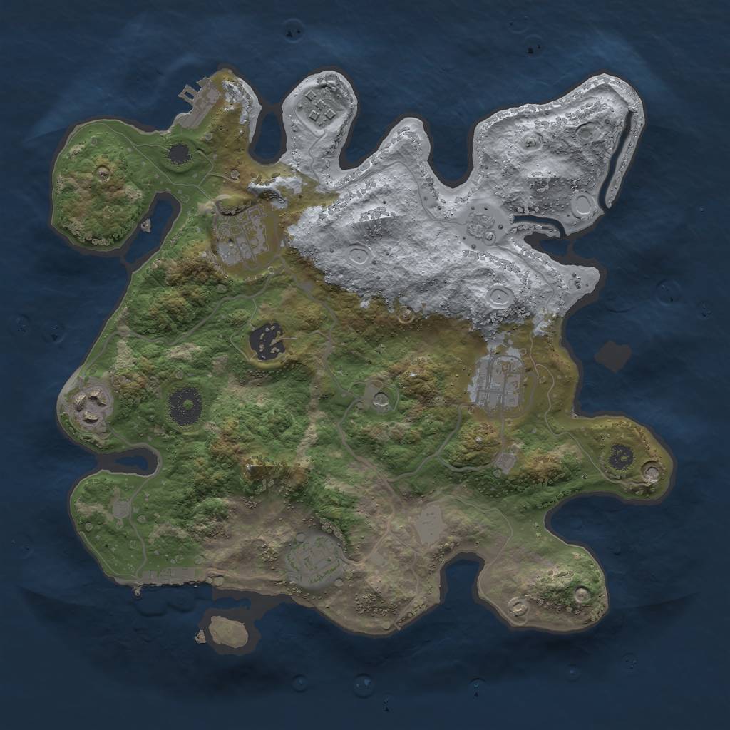 Rust Map: Procedural Map, Size: 3000, Seed: 129446803, 15 Monuments
