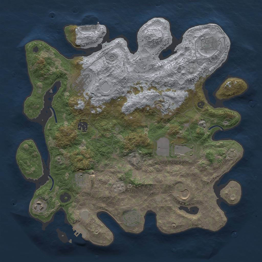 Rust Map: Procedural Map, Size: 3700, Seed: 106671, 18 Monuments