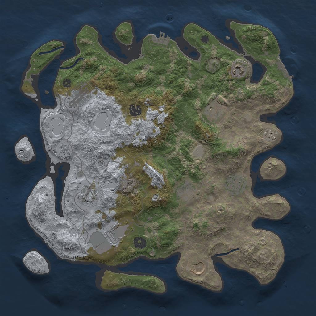 Rust Map: Procedural Map, Size: 3750, Seed: 452750336, 19 Monuments