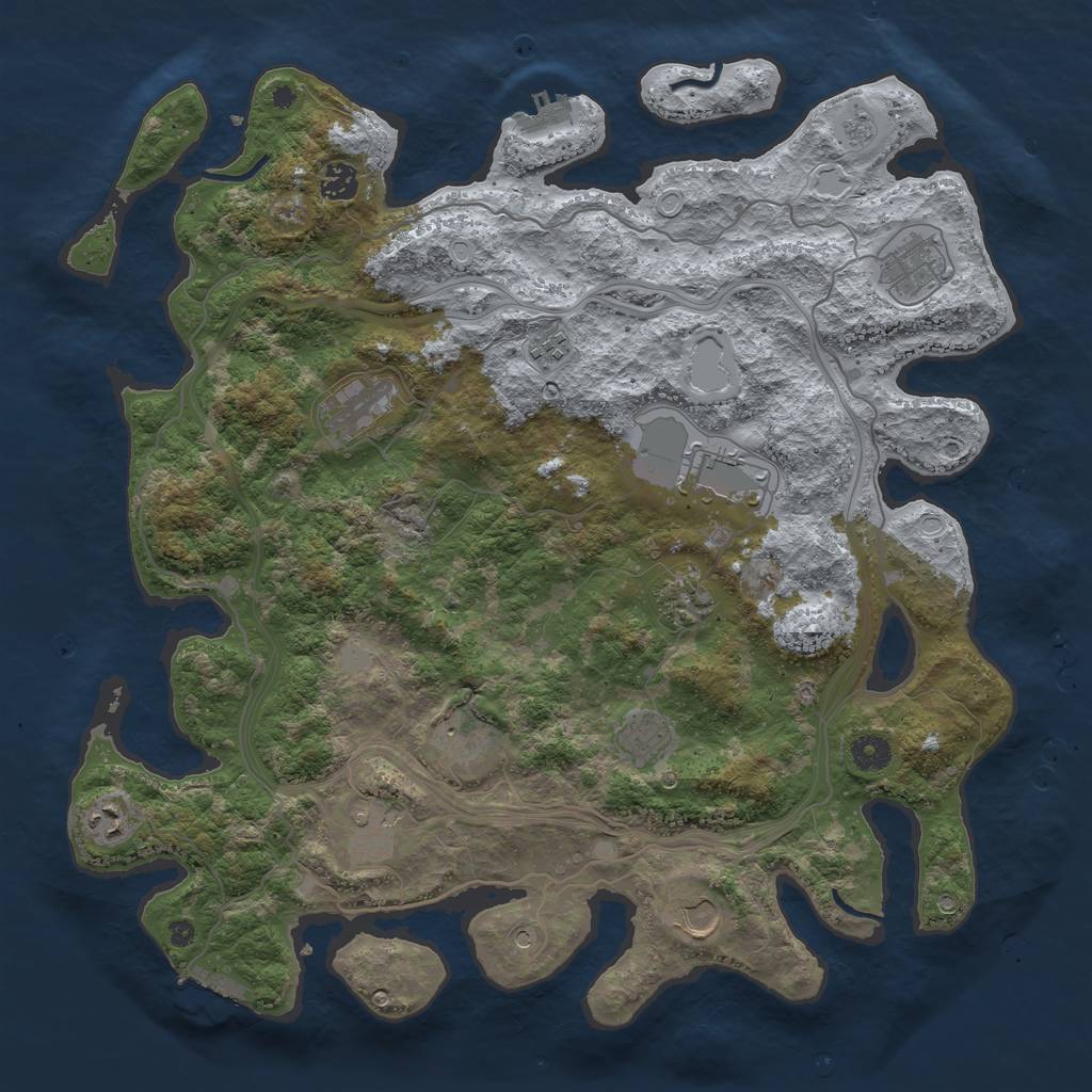Rust Map: Procedural Map, Size: 4250, Seed: 18012023, 20 Monuments