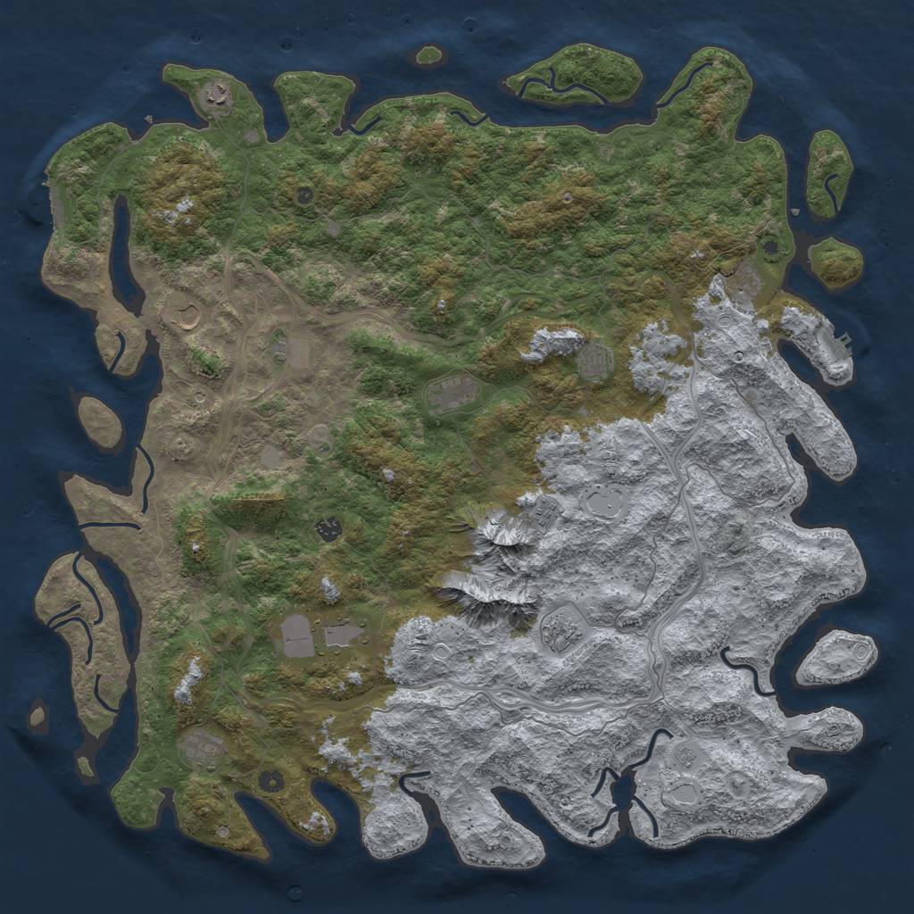 Rust Map: Procedural Map, Size: 5500, Seed: 116914290, 20 Monuments