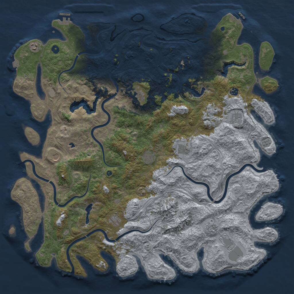 Rust Map: Procedural Map, Size: 5500, Seed: 116914290, 17 Monuments
