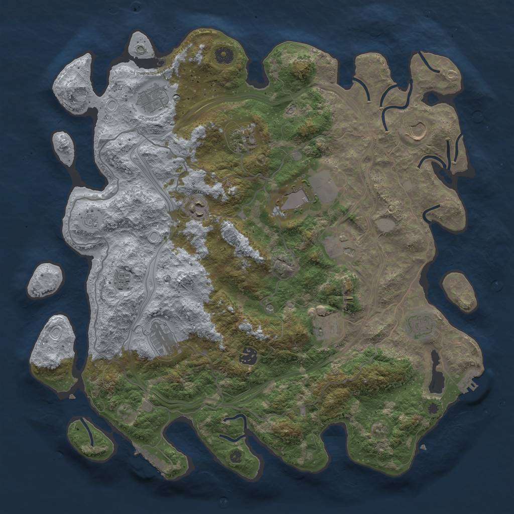 Rust Map: Procedural Map, Size: 4250, Seed: 1374825187, 20 Monuments