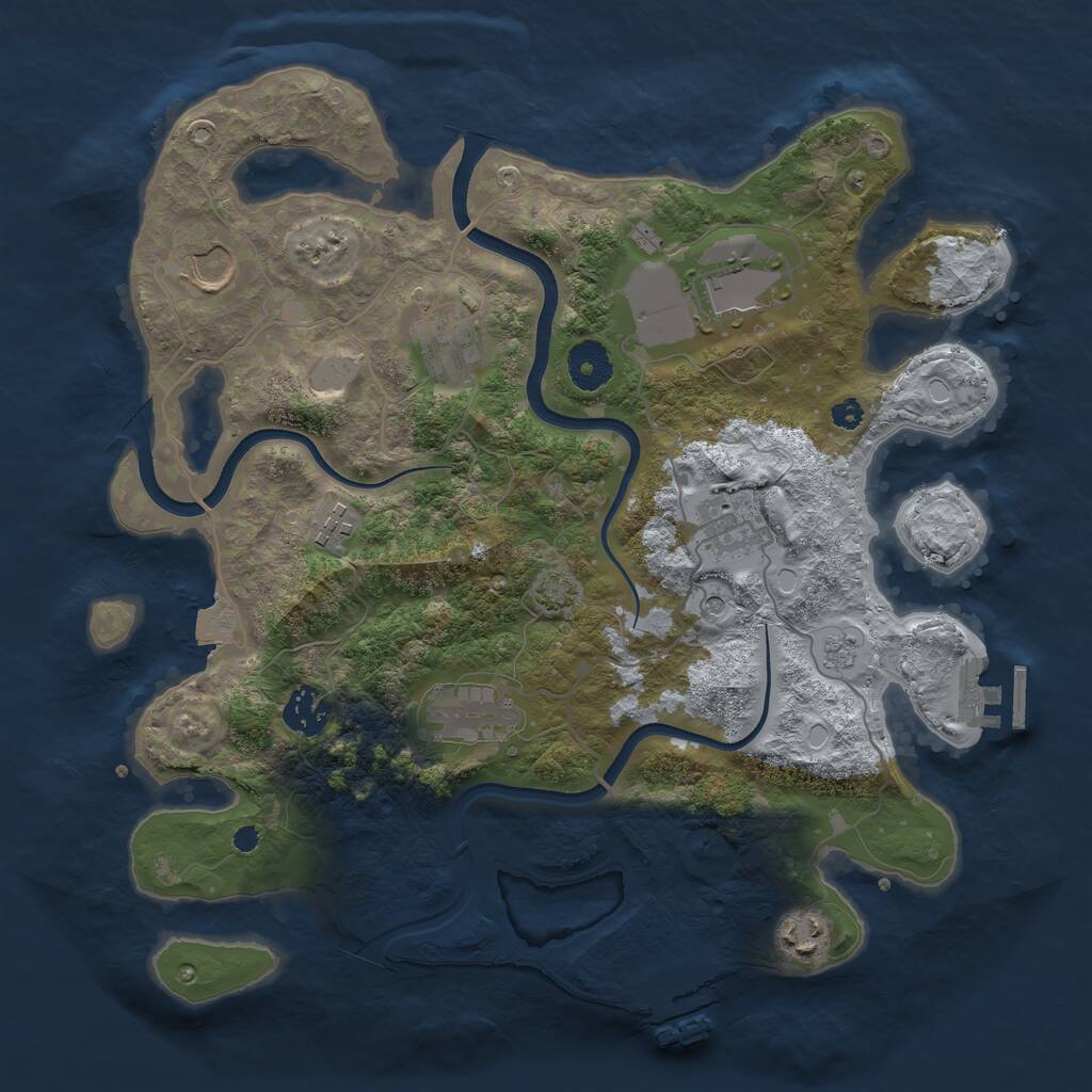 Rust Map: Procedural Map, Size: 3500, Seed: 96885662, 14 Monuments
