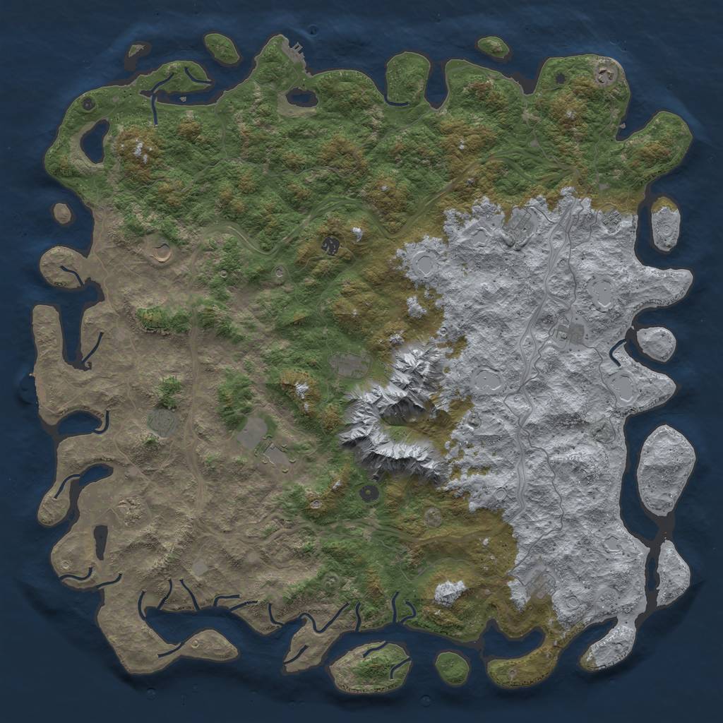 Rust Map: Procedural Map, Size: 6000, Seed: 8254754, 20 Monuments