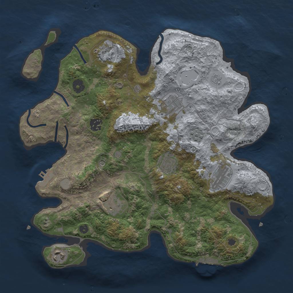 Rust Map: Procedural Map, Size: 3400, Seed: 998005608, 15 Monuments