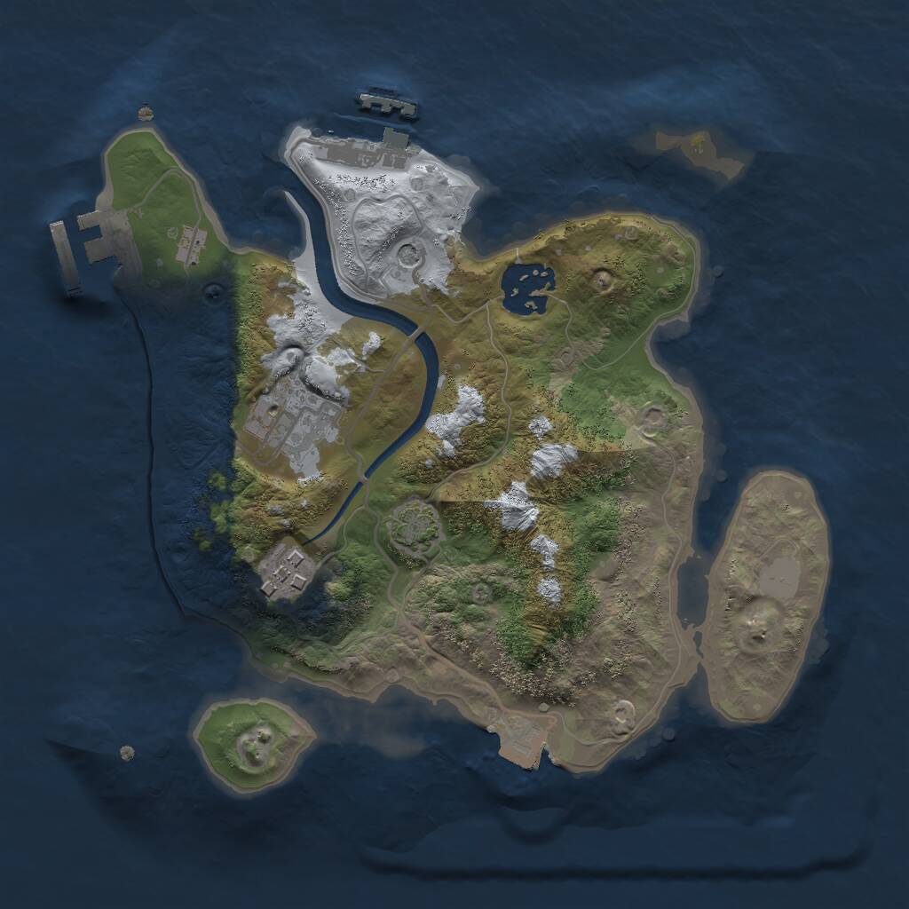 Rust Map: Procedural Map, Size: 2500, Seed: 146090, 8 Monuments