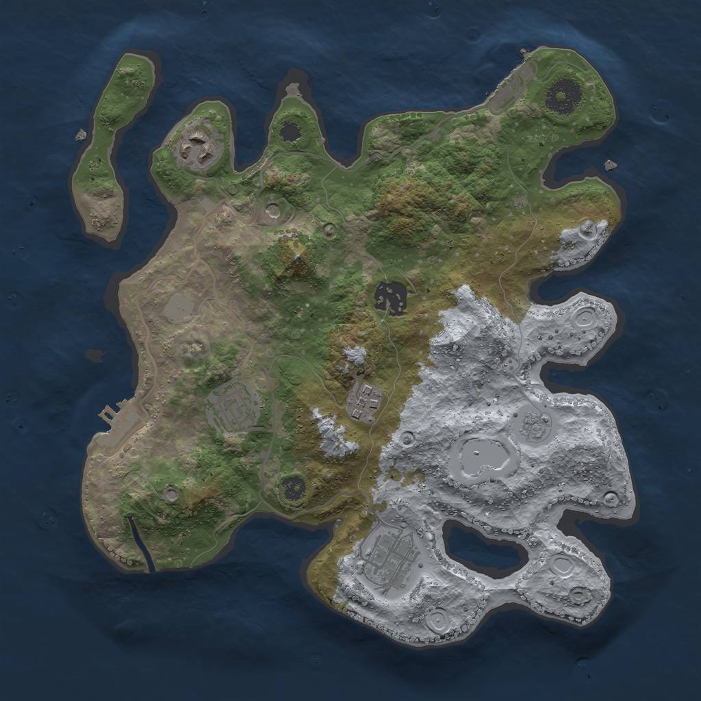 Rust Map: Procedural Map, Size: 3000, Seed: 1797824620, 14 Monuments
