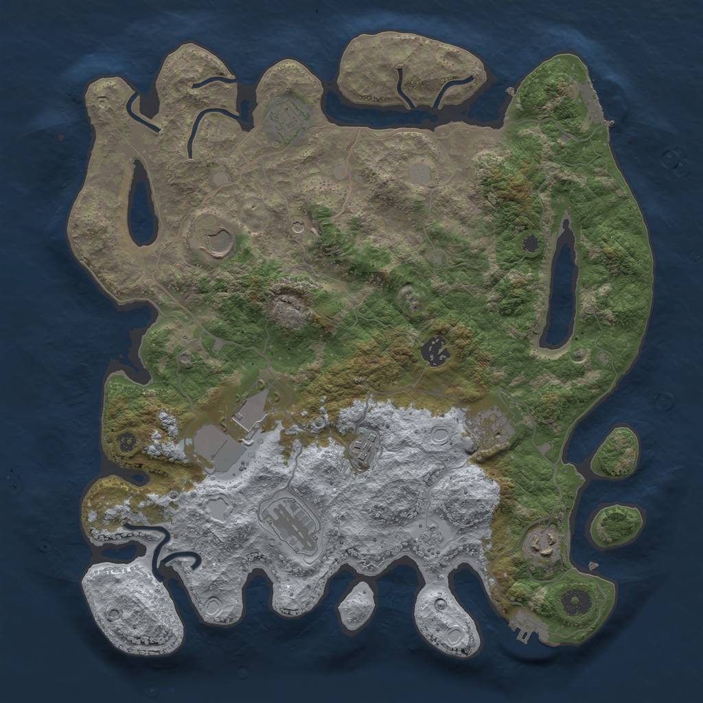 Rust Map: Procedural Map, Size: 3700, Seed: 127698, 17 Monuments
