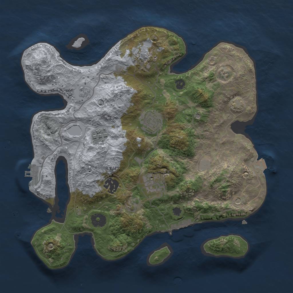 Rust Map: Procedural Map, Size: 3000, Seed: 29017, 13 Monuments