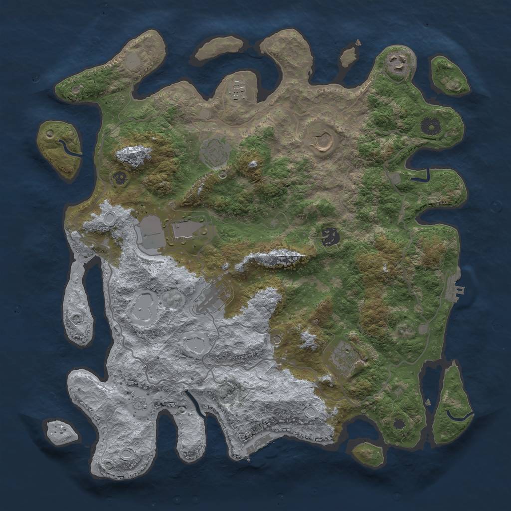 Rust Map: Procedural Map, Size: 4000, Seed: 14864168, 17 Monuments
