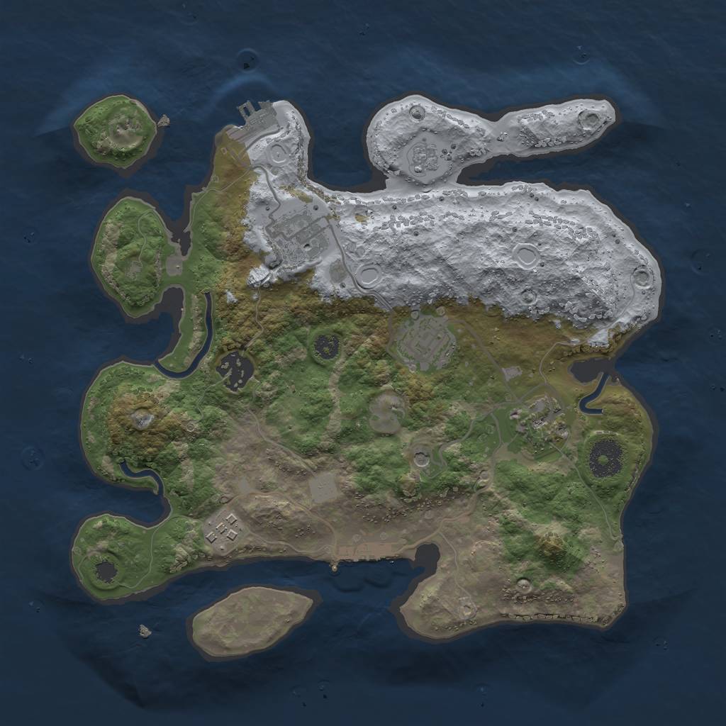 Rust Map: Procedural Map, Size: 3000, Seed: 1139668517, 12 Monuments