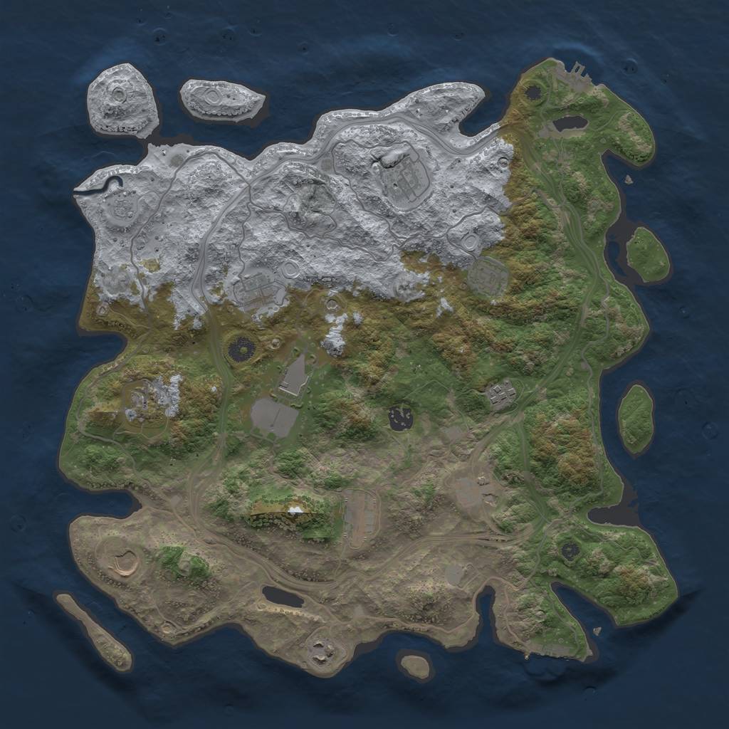 Rust Map: Procedural Map, Size: 4250, Seed: 896668644, 20 Monuments