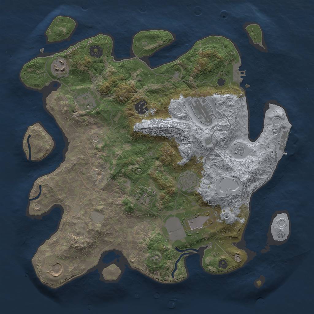 Rust Map: Procedural Map, Size: 3500, Seed: 1598161513, 15 Monuments