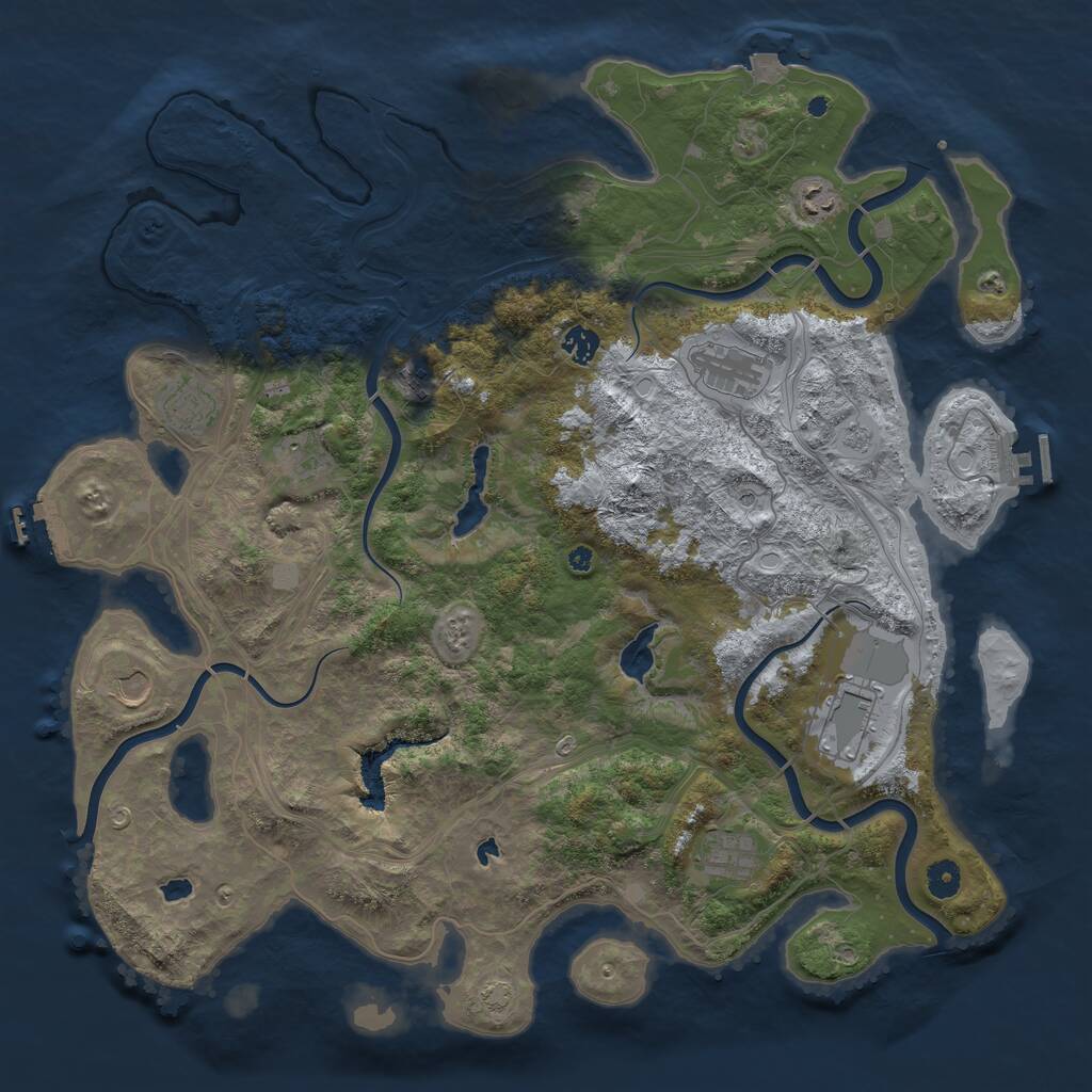 Rust Map: Procedural Map, Size: 4500, Seed: 564789, 15 Monuments