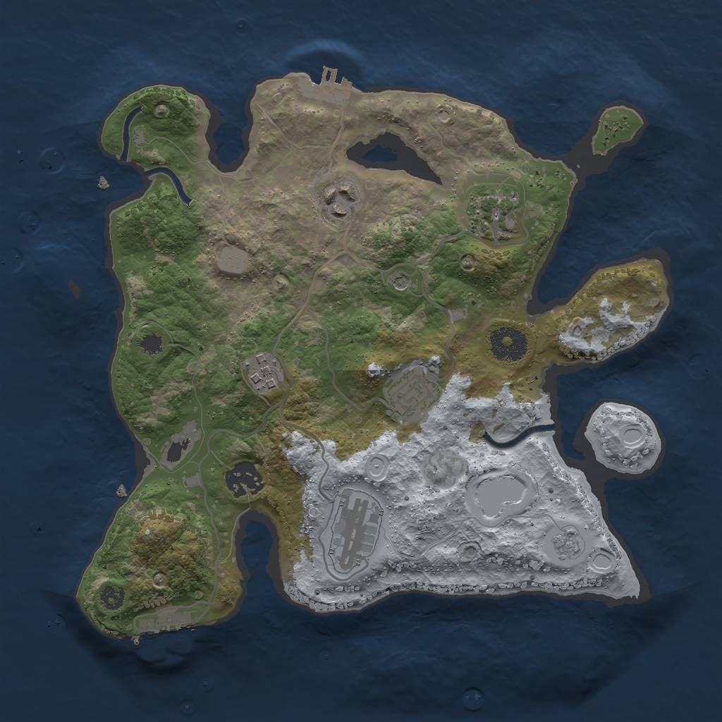 Rust Map: Procedural Map, Size: 3000, Seed: 1127192919, 13 Monuments