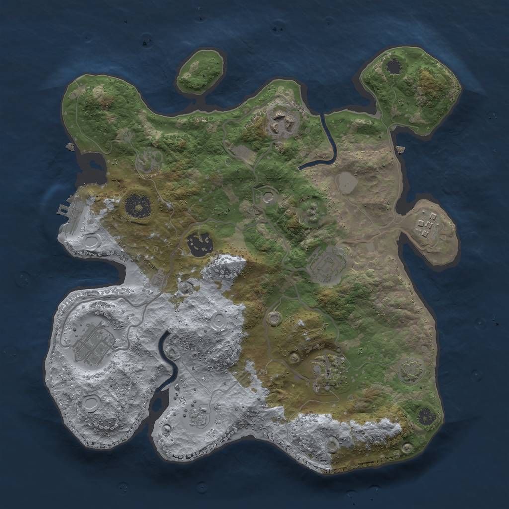 Rust Map: Procedural Map, Size: 3000, Seed: 144432455, 13 Monuments