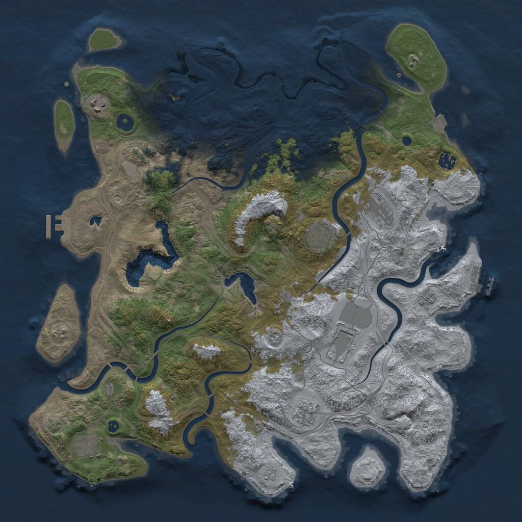 Rust Map: Procedural Map, Size: 4500, Seed: 1739561, 14 Monuments