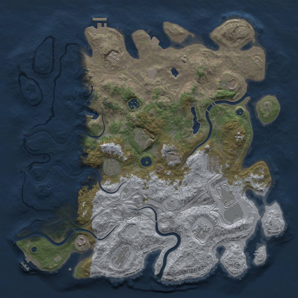 Rust Map: Procedural Map, Size: 4250, Seed: 19675877, 16 Monuments