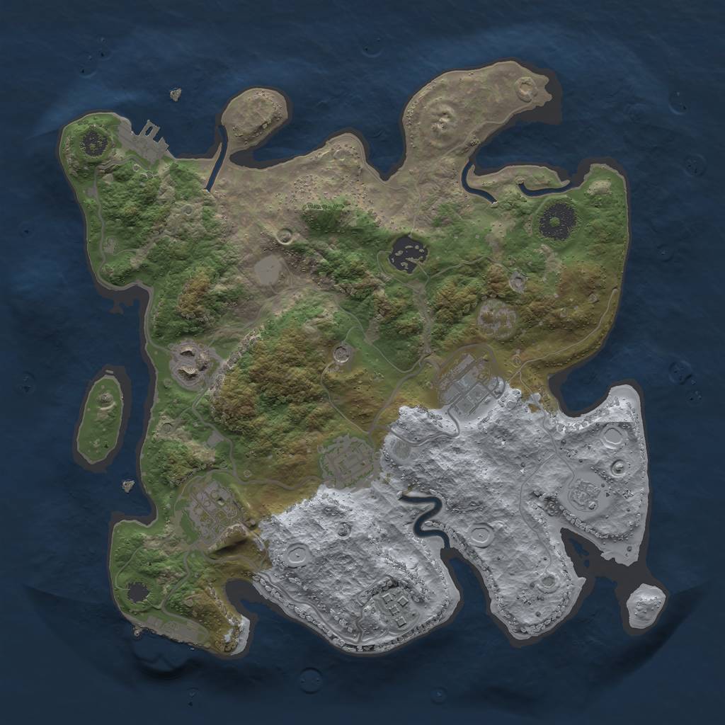 Rust Map: Procedural Map, Size: 3000, Seed: 1490743069, 15 Monuments