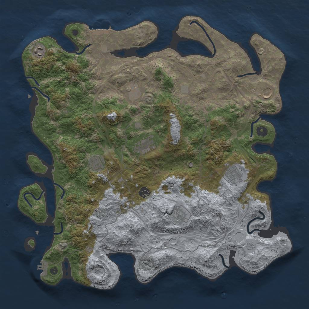 Rust Map: Procedural Map, Size: 4250, Seed: 652909034, 16 Monuments