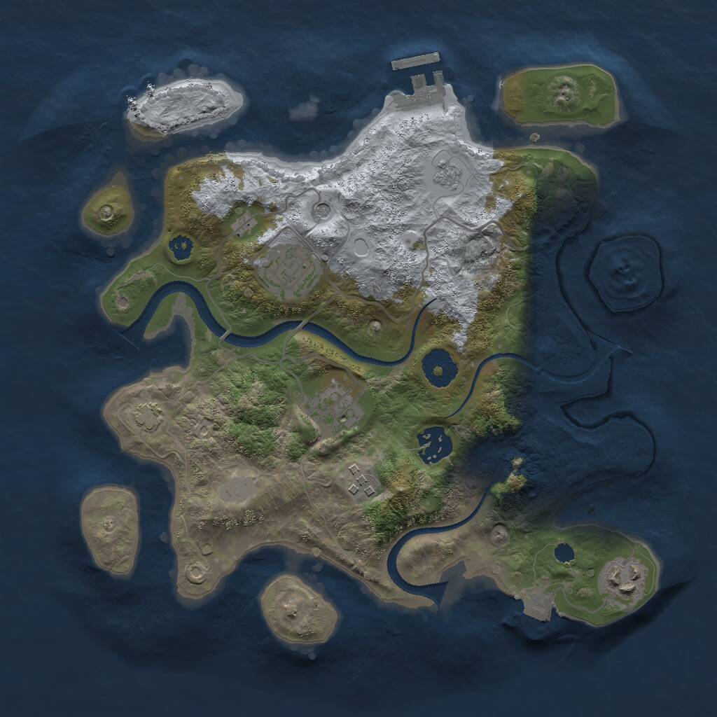 Rust Map: Procedural Map, Size: 3000, Seed: 507140755, 10 Monuments