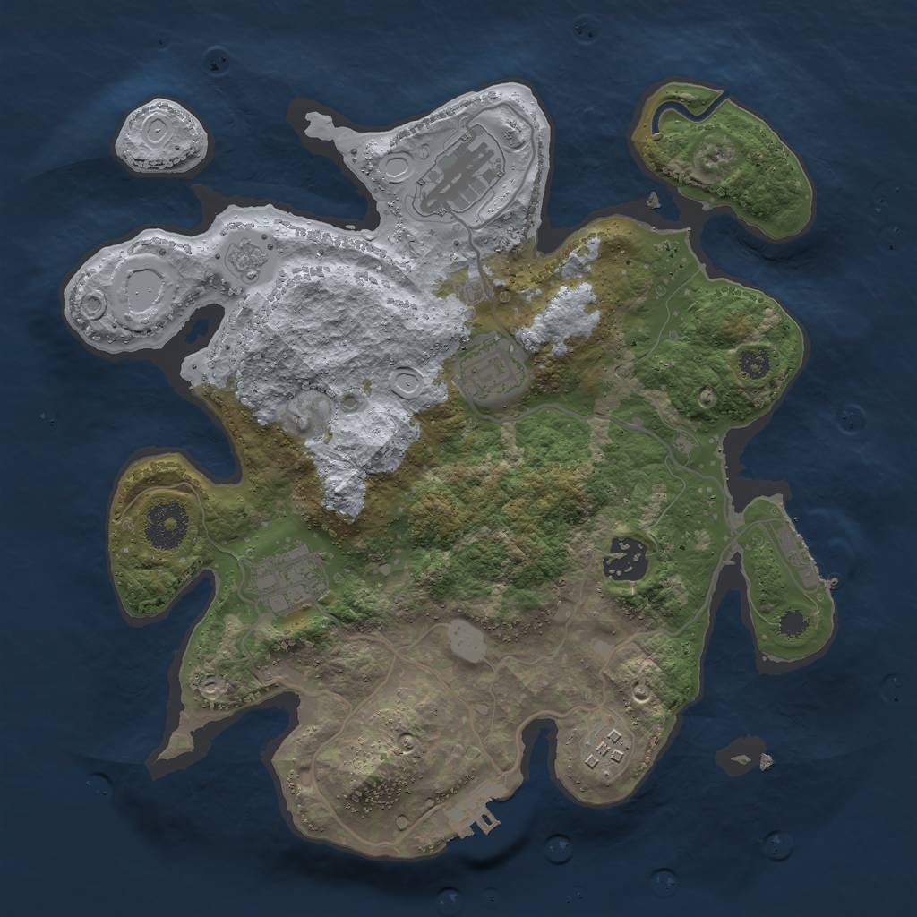 Rust Map: Procedural Map, Size: 3000, Seed: 586394, 11 Monuments