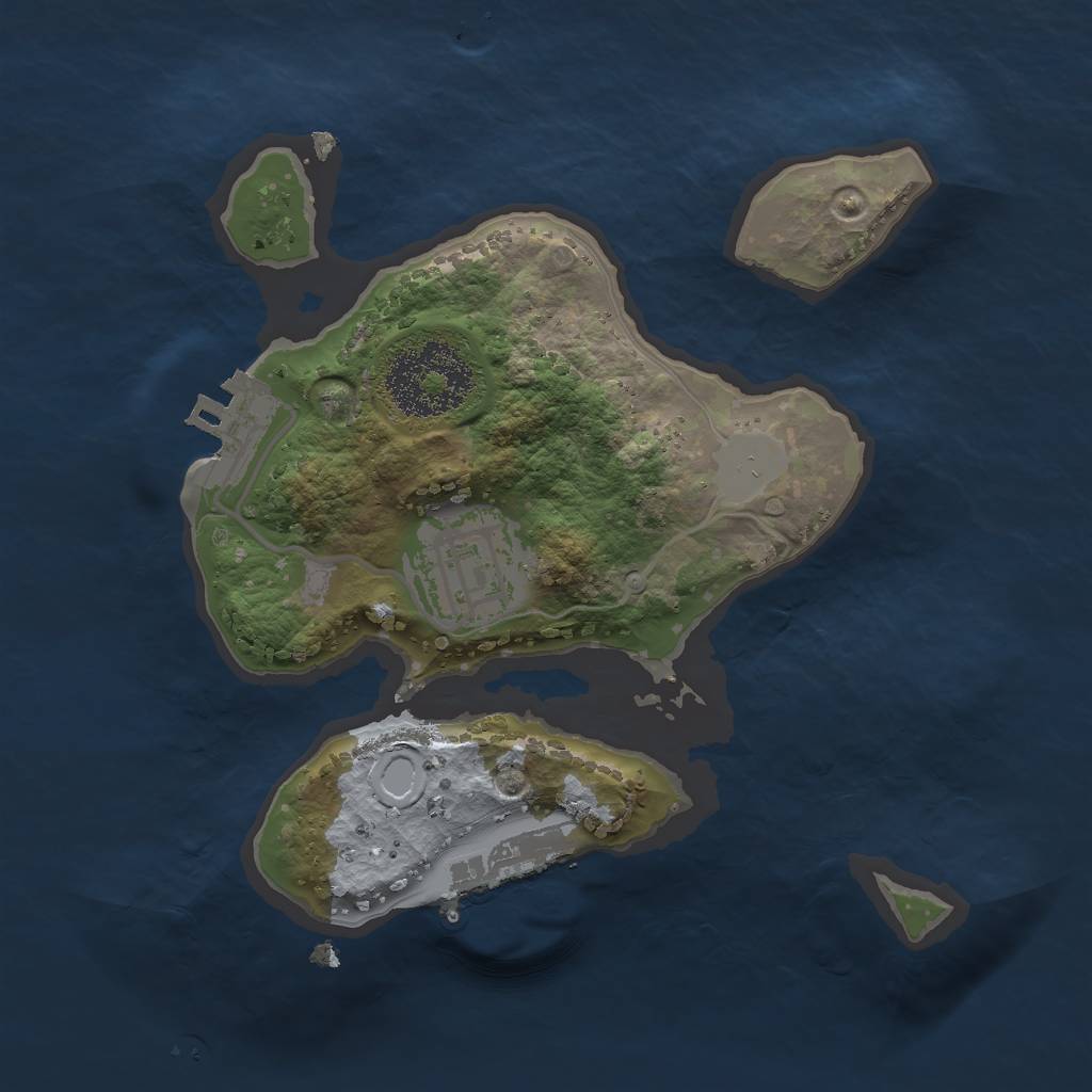 Rust Map: Procedural Map, Size: 2000, Seed: 3303, 6 Monuments