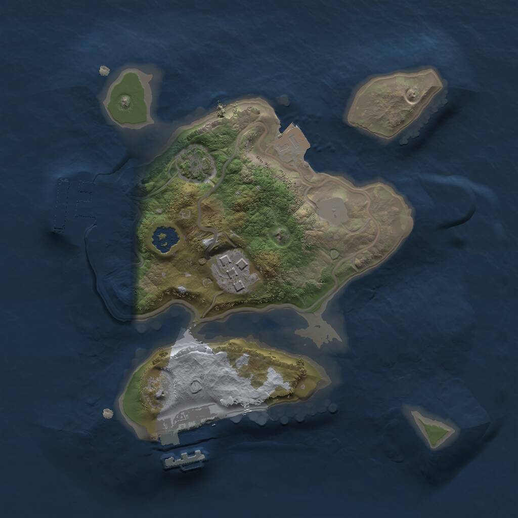 Rust Map: Procedural Map, Size: 2000, Seed: 3303, 5 Monuments