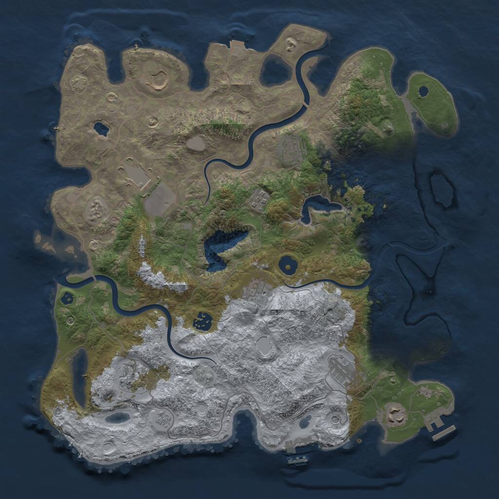 Rust Map: Procedural Map, Size: 4000, Seed: 716940904, 15 Monuments