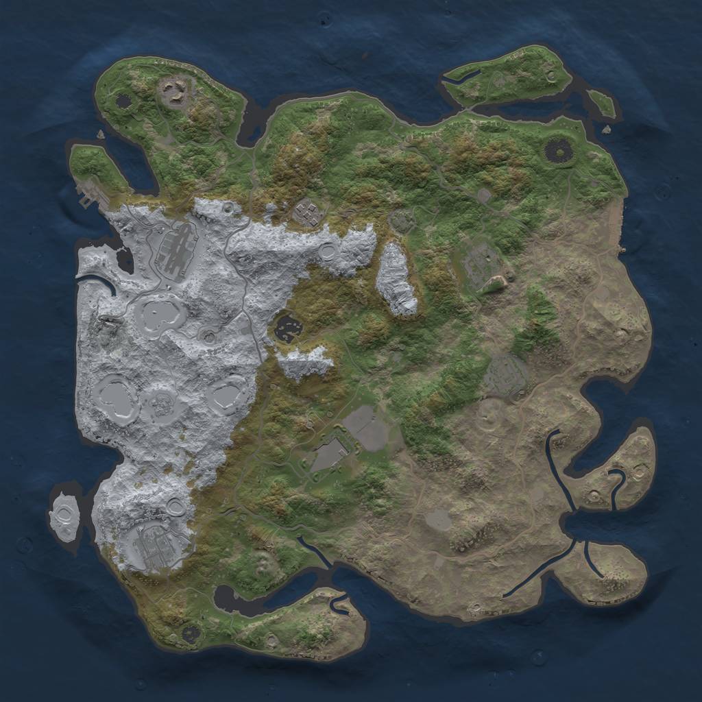 Rust Map: Procedural Map, Size: 4000, Seed: 1686428488, 16 Monuments