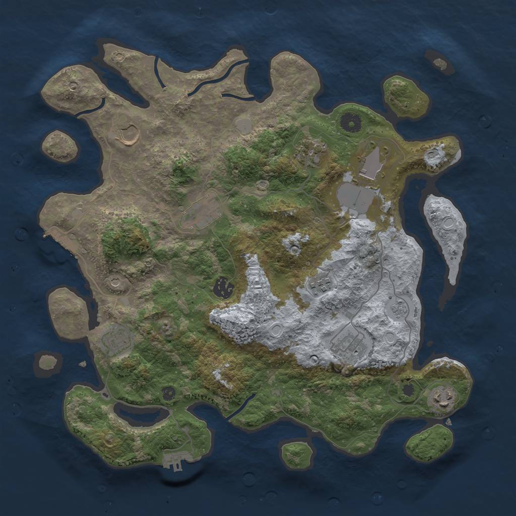 Rust Map: Procedural Map, Size: 3750, Seed: 26011982, 16 Monuments