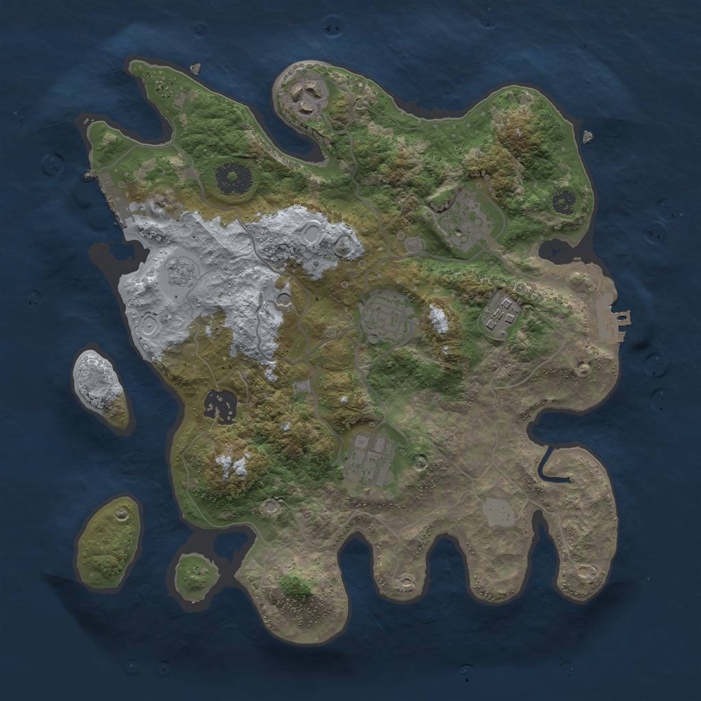 Rust Map: Procedural Map, Size: 3000, Seed: 436368606, 13 Monuments