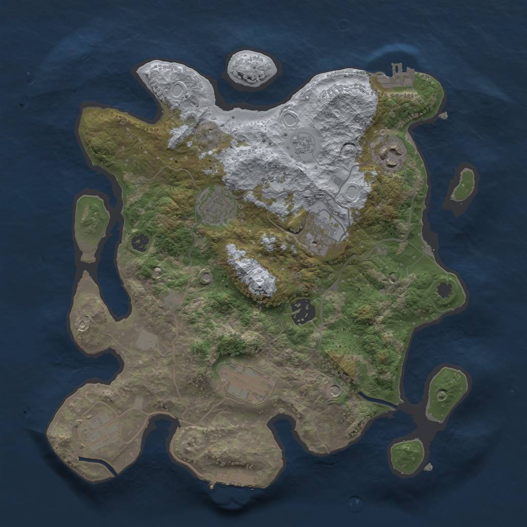 Rust Map: Procedural Map, Size: 3100, Seed: 25652, 15 Monuments