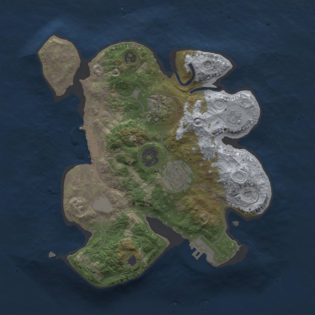 Rust Map: Procedural Map, Size: 2500, Seed: 978168782, 9 Monuments