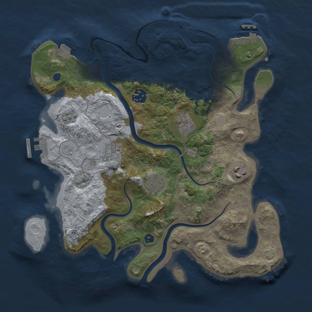 Rust Map: Procedural Map, Size: 3250, Seed: 835881630, 12 Monuments