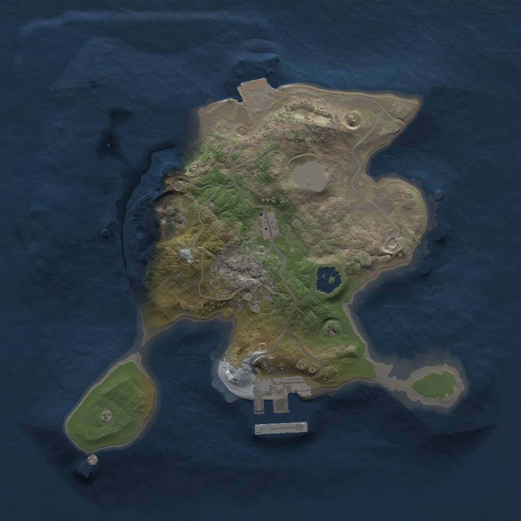 Rust Map: Procedural Map, Size: 2000, Seed: 695406016, 2 Monuments