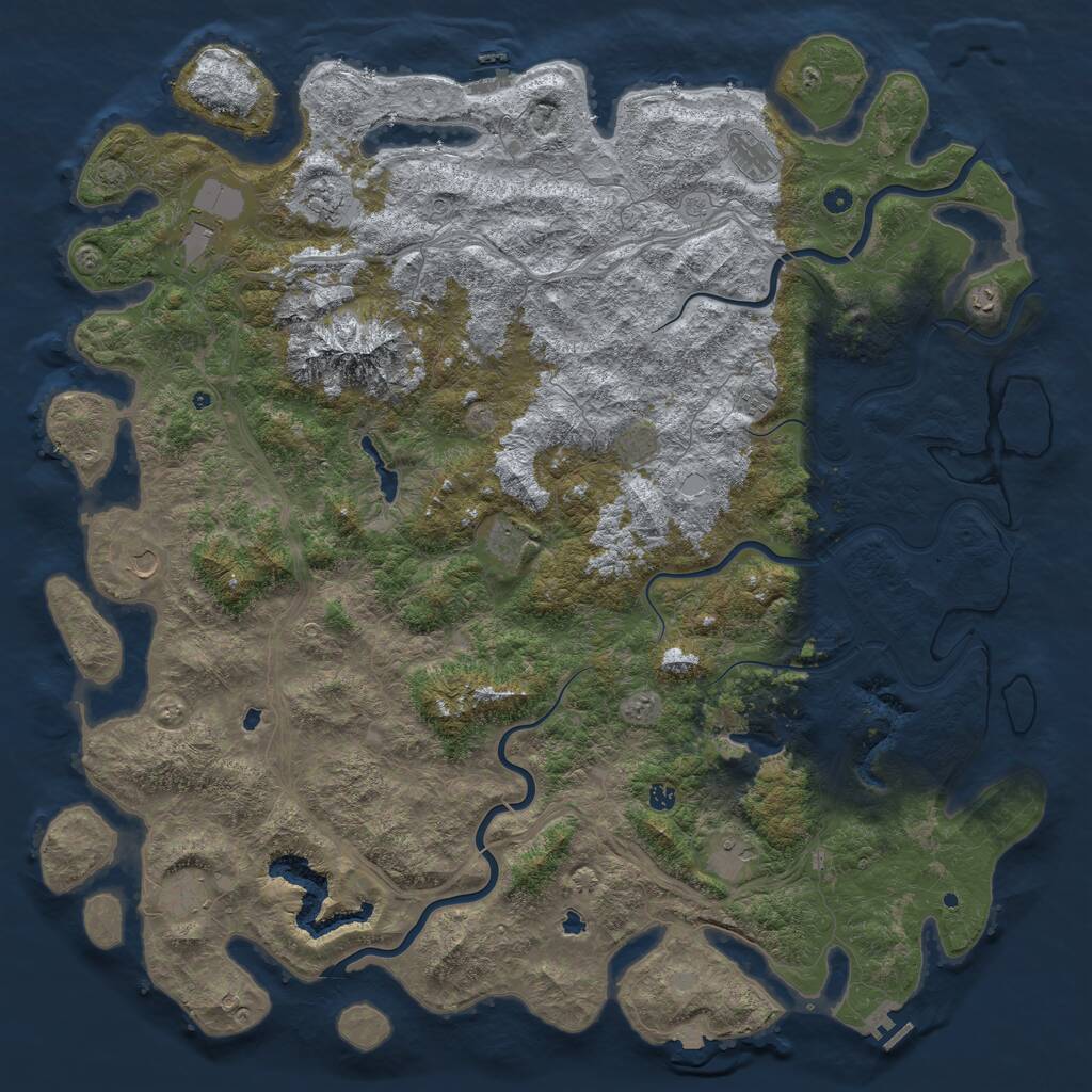 Rust Map: Procedural Map, Size: 6000, Seed: 202020, 17 Monuments