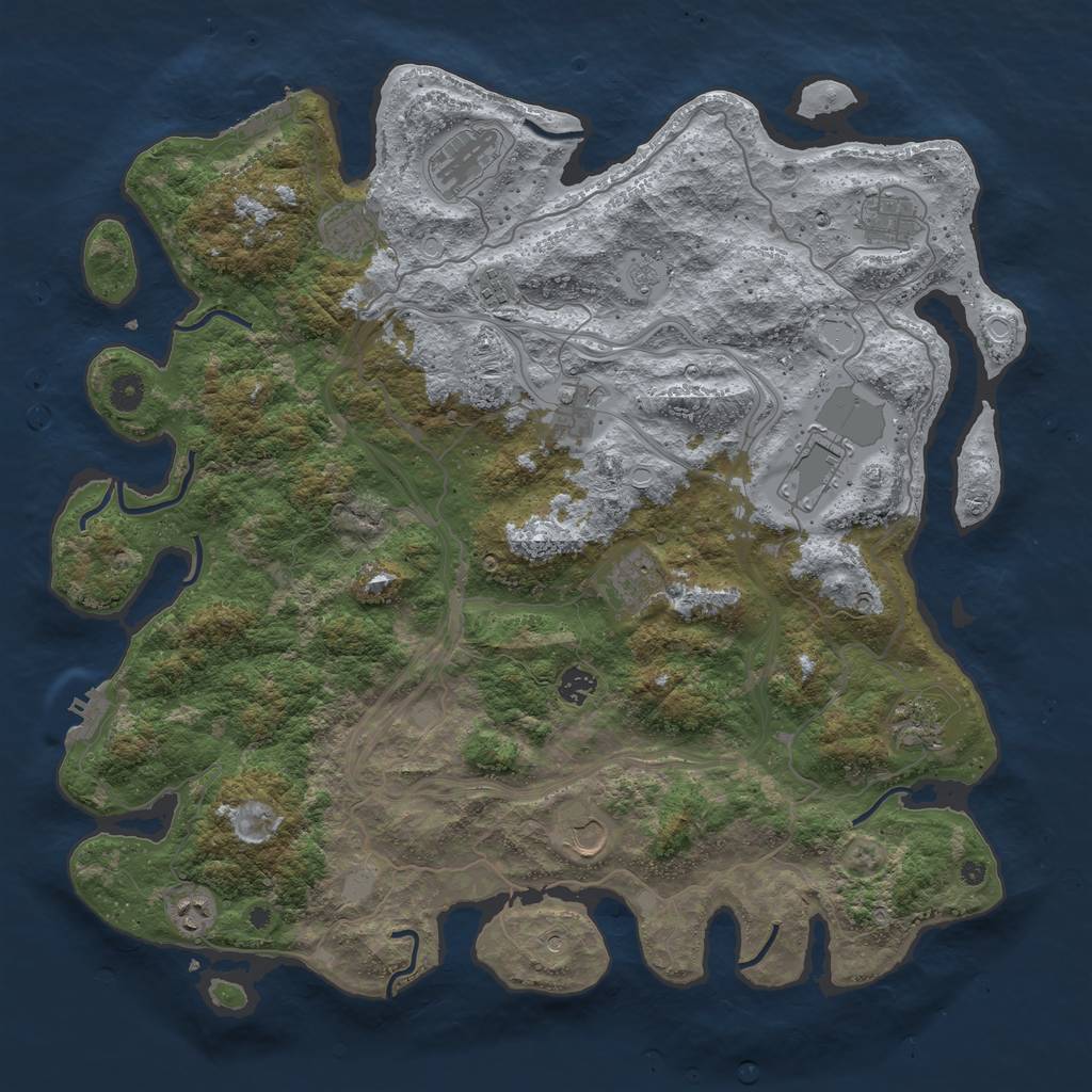 Rust Map: Procedural Map, Size: 4500, Seed: 129446803, 20 Monuments